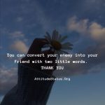 attitude of gratitude Quotes with hands on sky